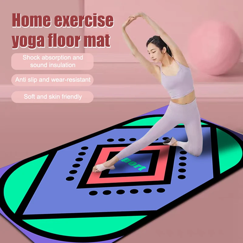 Skipping Rope Yoga Mat, Rainbow, Sports, Home, Shock-Absorbing, Floor Mats, Fitness, Non-Slip Carpet, Thickened, Silent