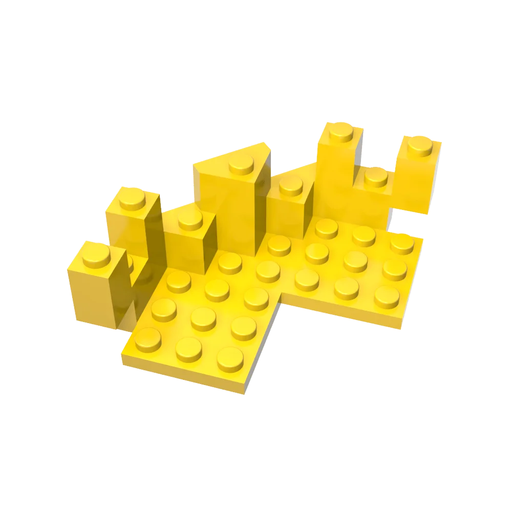 Creatively Plastic Balcony 1X4 7X7X2 1/3 Games Basic Stacking Blocks 2168 Compatible with LEGO 6072