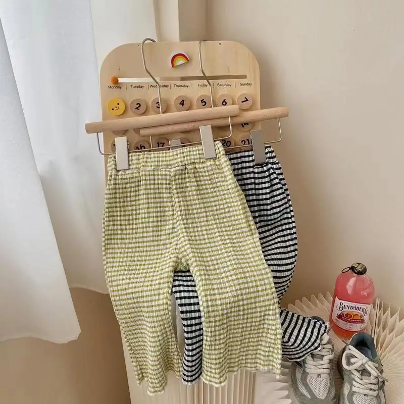 

2026 Summer New Girls Flare Pants Children Casual Pants Kids Loose Trousers Fashion Baby Clothes Cotton Toddler Pants