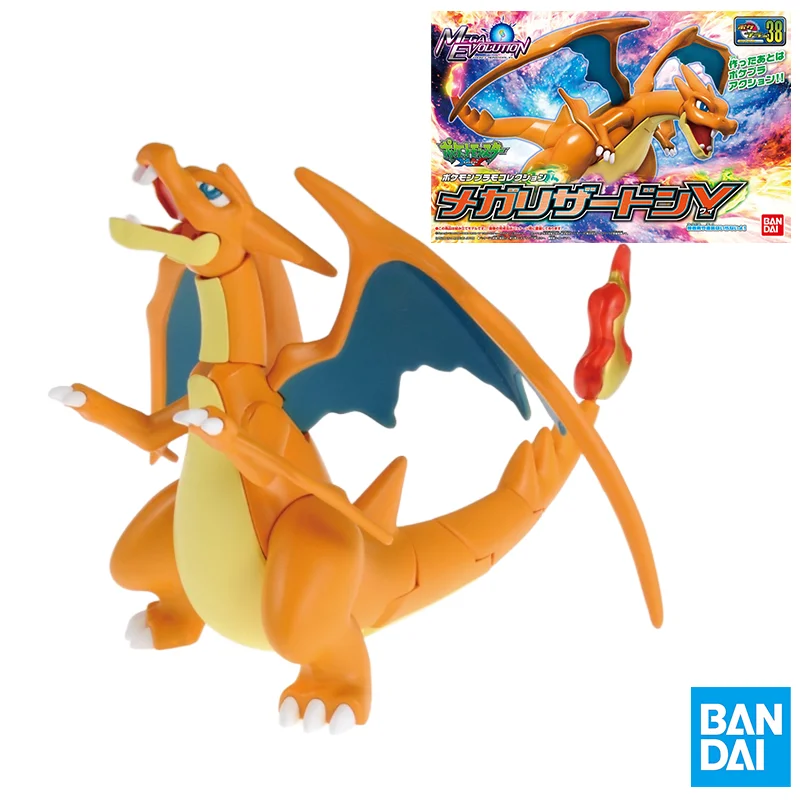 

Bandai Original Pokemon Mega Charizard Y Anime Action Figure Assembly Model Toys Collectible Model Ornaments Gift for Children