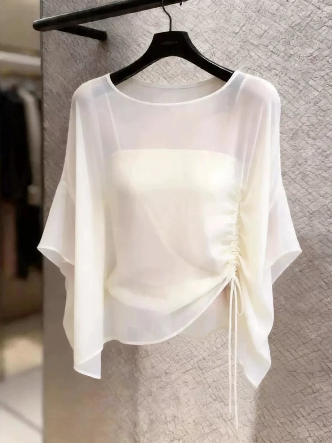 

Elegant Soft Style Loose Fashionable Chiffon Shirt Women's Overhead Casual Shirt Small Top Korean Style Commute Wind