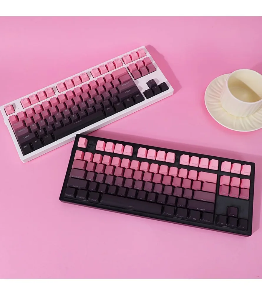 Keycap PBT positive side engraving OEM light transmission gradual change 688775980104 custom mechanical keyboard