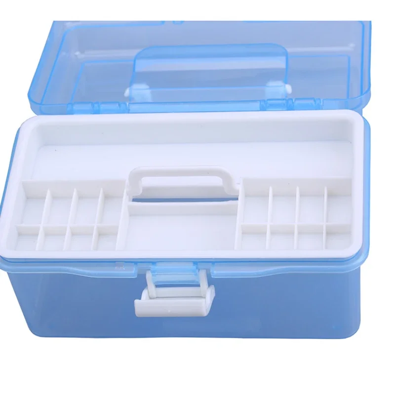 Hand-held Desktop Storage Box Plastic Scissors Makeup Organizer Jewelry Nail Polish Pen Container Manicure Tool Case