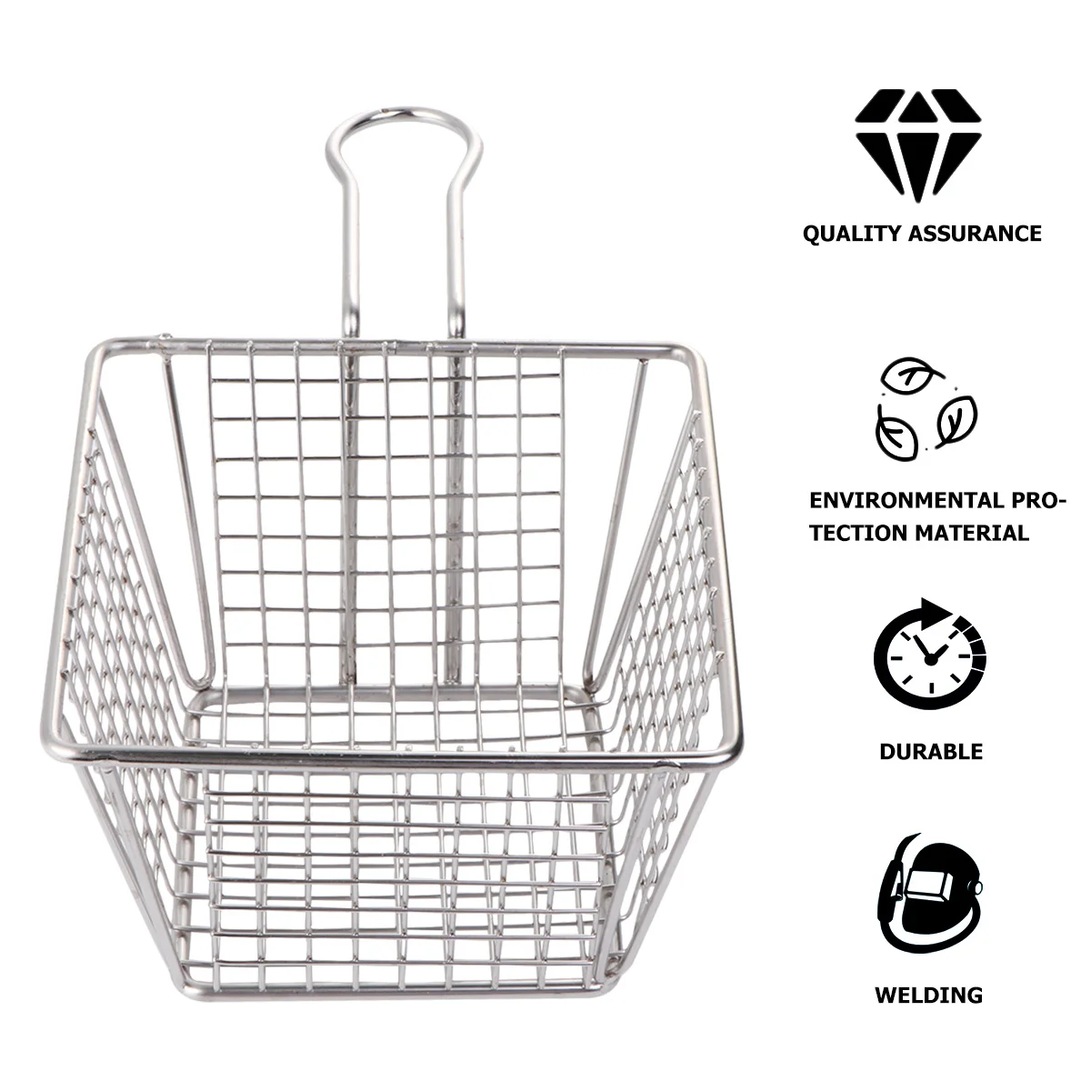 

Stainless Steel Snack Basket Wire Mesh Filter Screen Reusable Kitchen Tool Pasta Boil Frying Food Strainer Colander