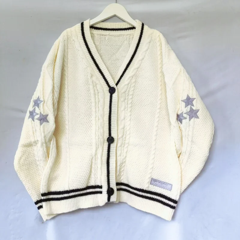 Star Embroidery Y2K Knitted Women's Taylors Cardigan Fashion Soft and Loose Warm Vintage Sweater Jacket Fall/Winter 2024 New