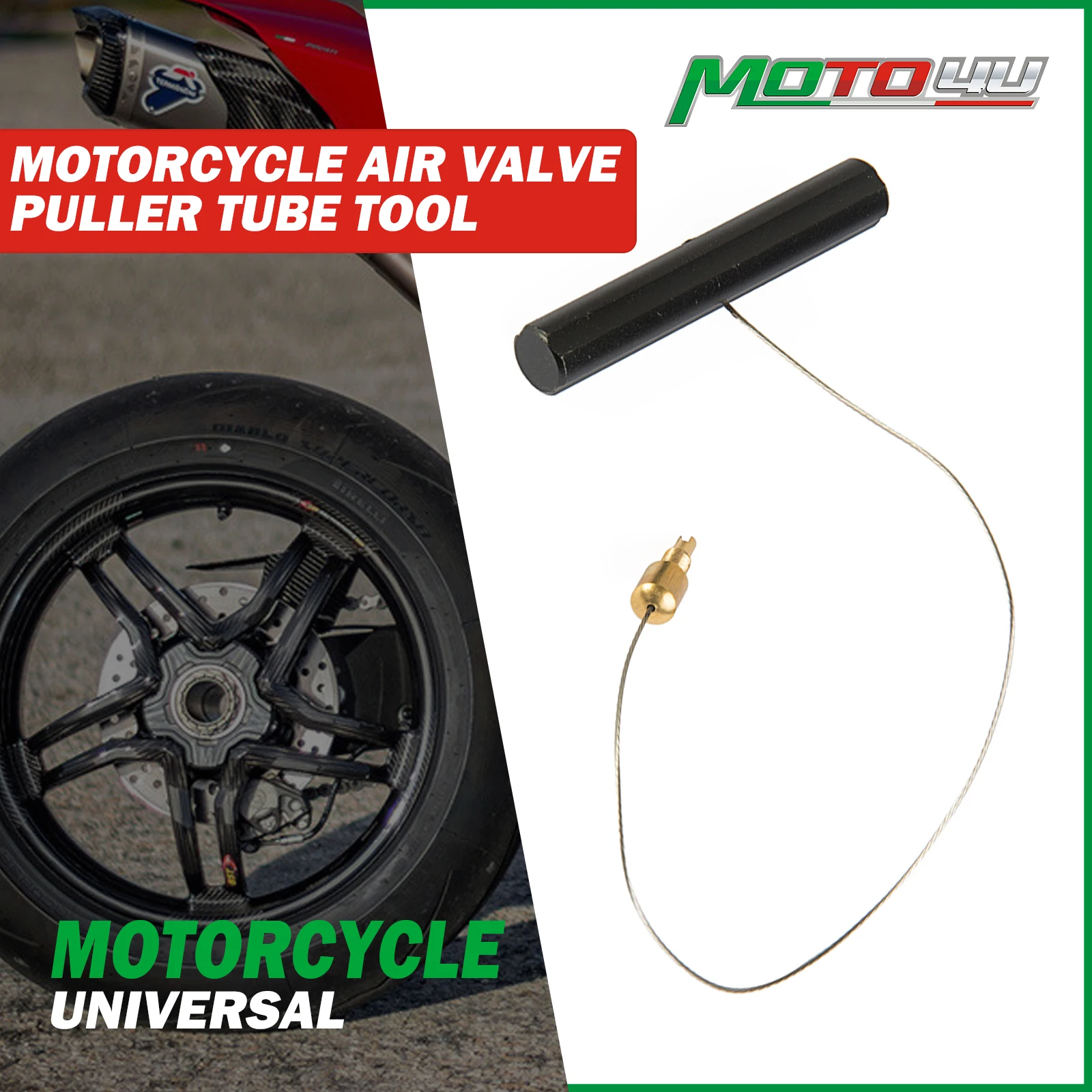 Motorcycle Air Valve Puller Tire Valve Stem Puller Tube Tyre Changing Air Valve Puller Tire Repair Tool Accessories Black