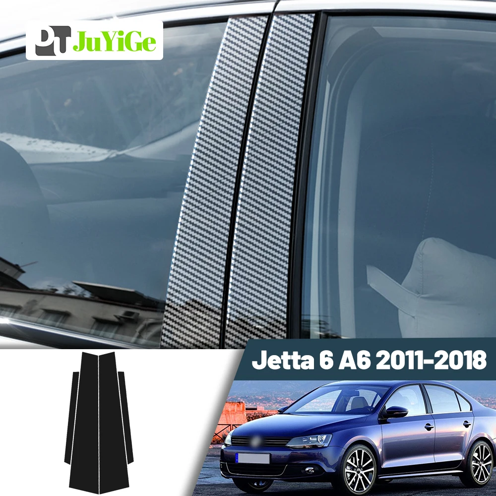 

Glossy Black Carbon Fiber Window Door Deal B C Pillar Post Cover Sticker For Volkswagen Jetta 6 MK6 A6 2011-2018 2012 2013