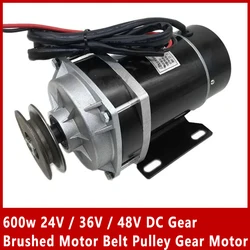 600w 24V / 36V / 48V  DC Gear Brushed Motor Belt Pulley Gear Motor Brush Motor Electric Tricycle Motor MY1120ZXF