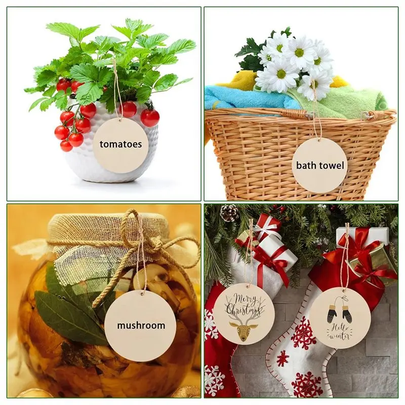 DTA4 150 Pcs 3 Inch Round Wood Circles with Holes for DIY Crafts Party Favors Home Decor Ornaments