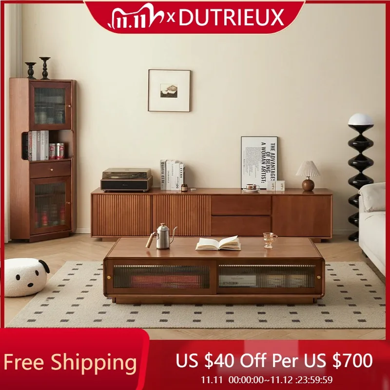 

Wooden Unique Tv Stand French Retro Aesthetic Elegant Universal Tv Stand Mid Century Design Archivadores Space Saving Furniture