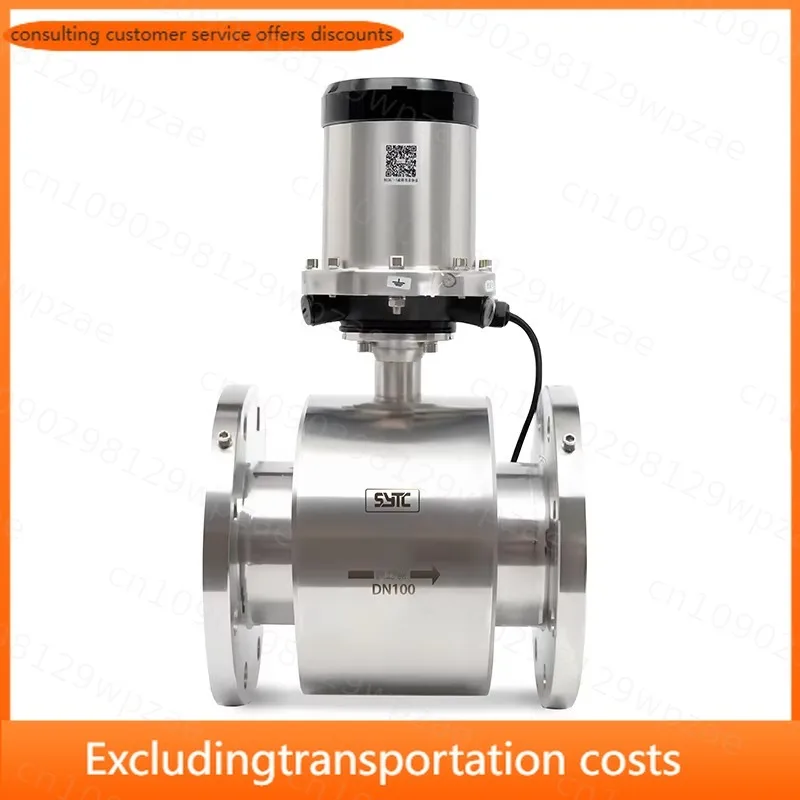 Battery Powered Electromagnetic Liquid Flow Meter Carbon Steel Dn300 Water Flow Meter Pulse Output OEM IP68