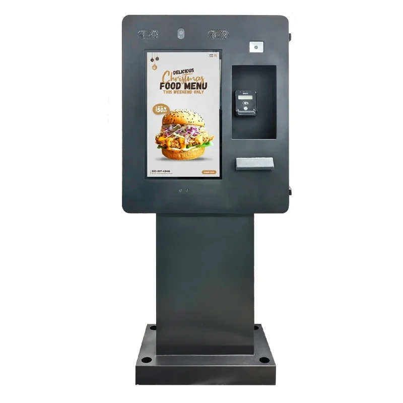 

21.5 Inch Outdoor IP65 Waterproof Self-Ordering Kiosk Drive Thru Restaurant Cashless Menu Board Touch Screen Payment Floor