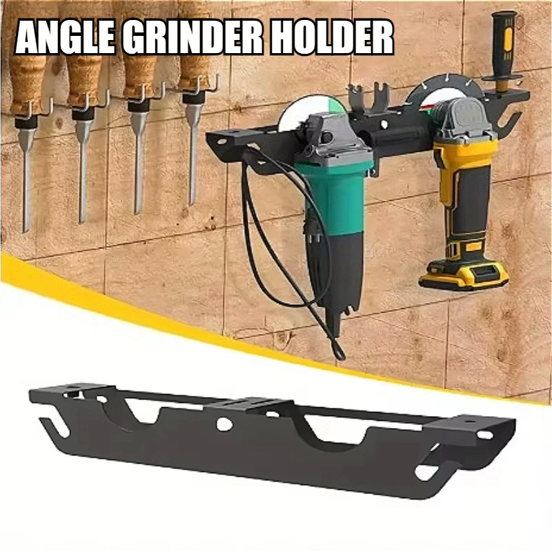 Angle Grinder Holder Metal Angle Grinder Rack with Cord Hanger Wall Mount Bracket for Angle Grinder Cutters Polishers
