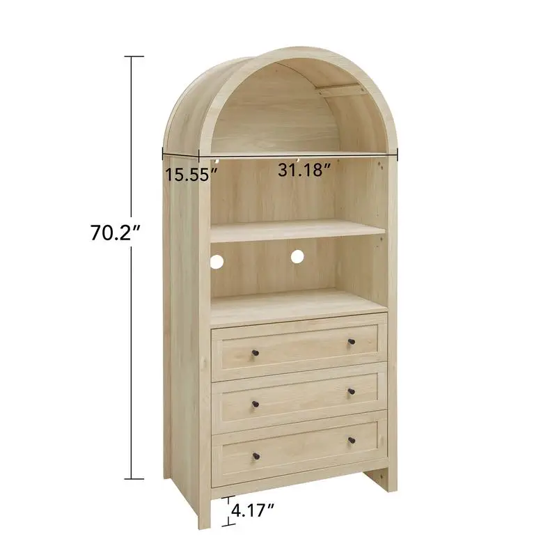 خزانة مخزن المطبخ الخشبية المقوسة مع أرفف قابلة للتعديل، حل تخزين حديث للمزرعة للمطبخ وغرفة الطعام، و #5