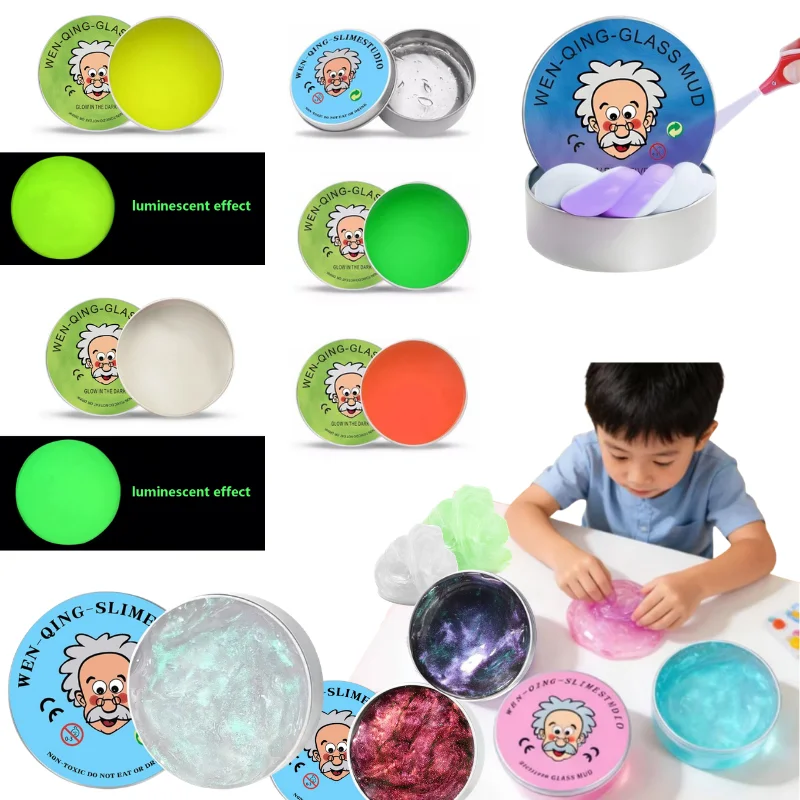 

Colorful Luminous Gradient Non Newtonian Liquid Transparent Elastic Slow Rising Compound Toxic Stress Relief Toy Birthday Gift
