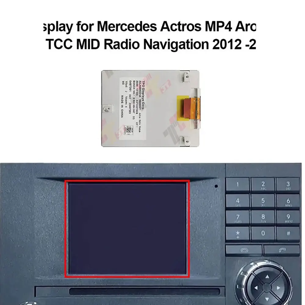 LCD Display for Mercedes Actros MP4 Arocs MB TCC MID Radio Navigation