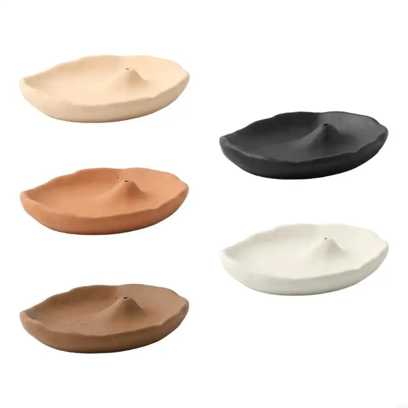 Synthetic Stone Petal Incenses Burners Holders with Raised Center and Ashes Catcher Tray Bowl for Cones, Scented Y5GB