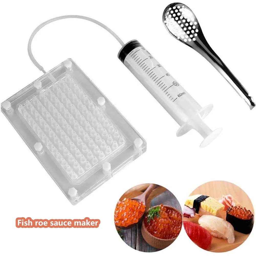 Kit para Hacer Caviar Rápido, Herramienta Transparente para Esferificar Caviar con Cuchara y Gotero, Accesorios Creativos de Cocina