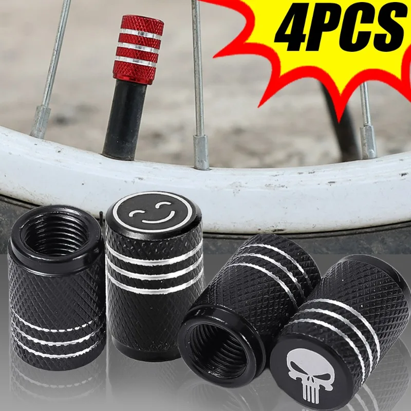 

Car Tire Valve Caps Auto Motorcycle Electric Vehicle Tire Valve Dustproof Protection Cover Thread Aluminum American Valve Caps