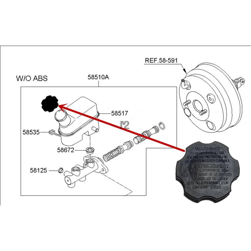 

OEM 585312B500 Brake Master Cylinder Fluid Reservoir Cap FOR Hyundai ACCENT AZERA SANTA FE SONATA For KIA OPTIMA SORENTO SOUL