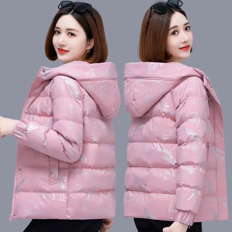 Roupas de algodão casaco de inverno feminino 2025 moda nova jaqueta solta curta parkas grossas