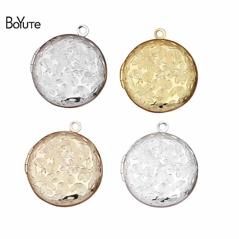 

BoYuTe (10 Pieces/Lot) 27MM Round Metal Brass Photo Locket Pendant Factory Direct Wholesale Diy Floating Locket Charms