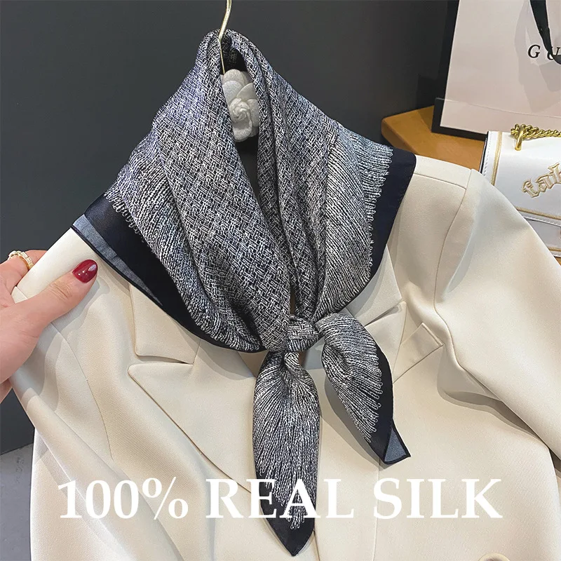 

100% натуральный шелковый винтажный шарф для женщин, летний тонкий пашмина, легкий женский шарф, хиджаб, пляжная накидка для отпуска, квадратная шаль, буфанда