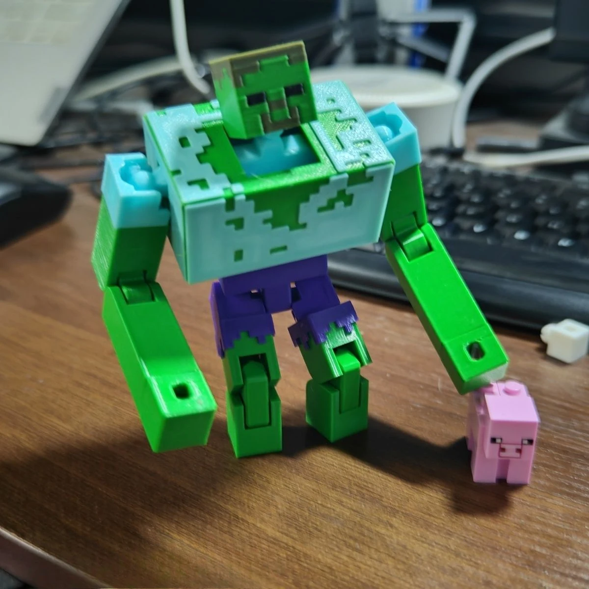 3D Printed Mutant Green Villager 13cm Articulated Action Figure with Multiple Transformations