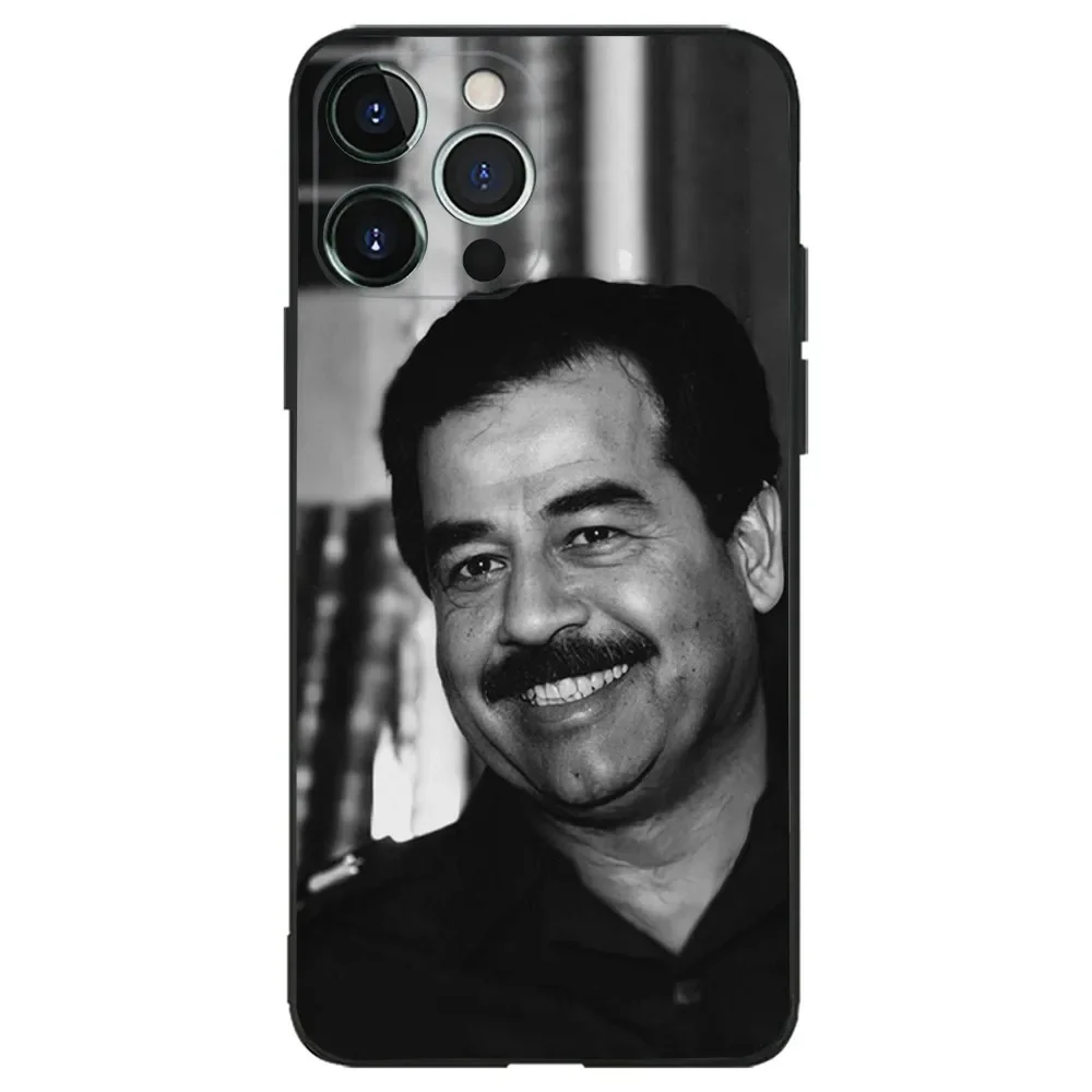 S-Saddam Hussein Iraq Arabic Phone Case For iPhone 16,15,14,13,12,11,Plus,Pro Max,XS,X,XR,SE,Mini,8,7 Soft Silicone Black Cover