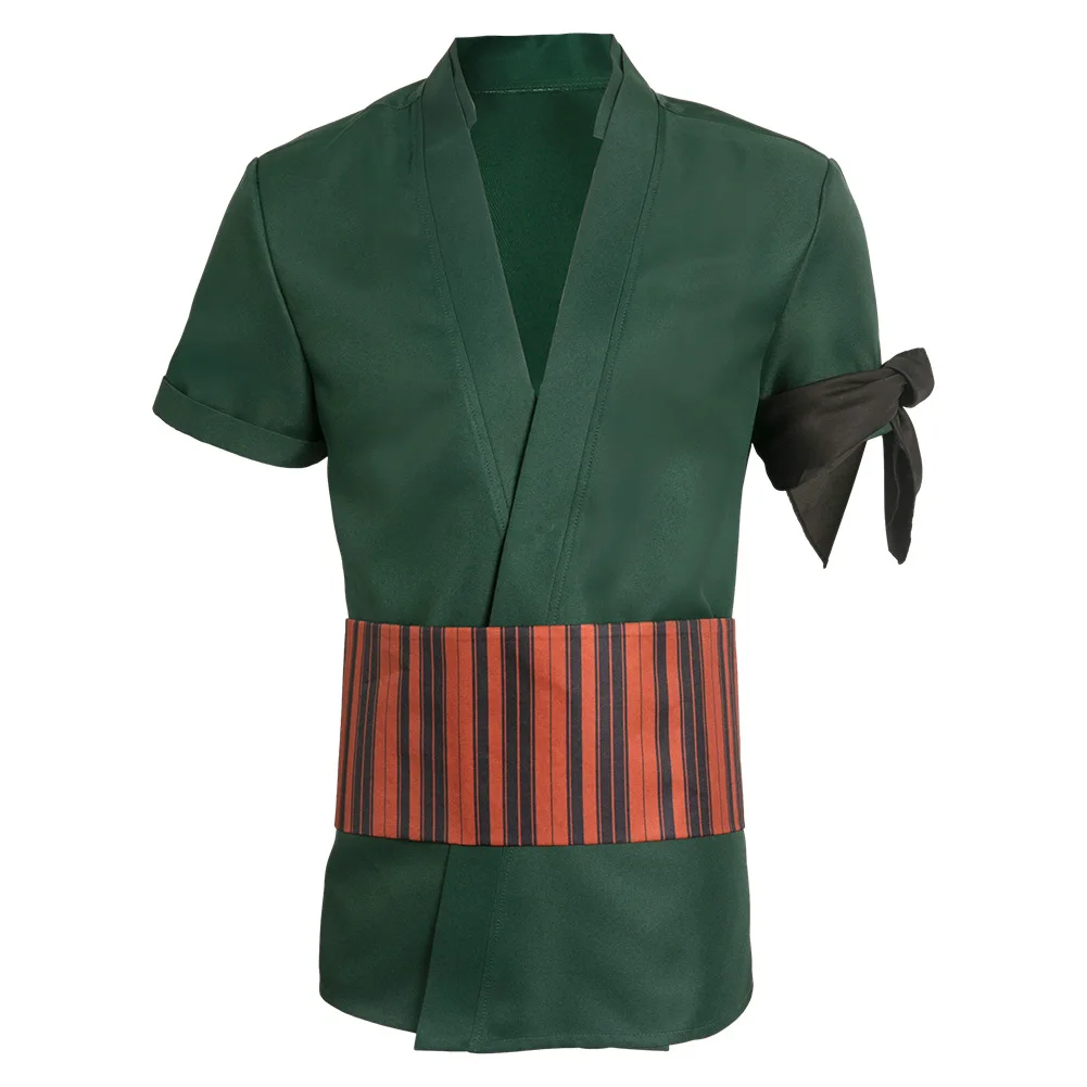 Zoro-traje de cosplay de TV Piece para hombres adultos, camisa de moda, accesorios, traje de Carnaval de Halloween, Roleplay