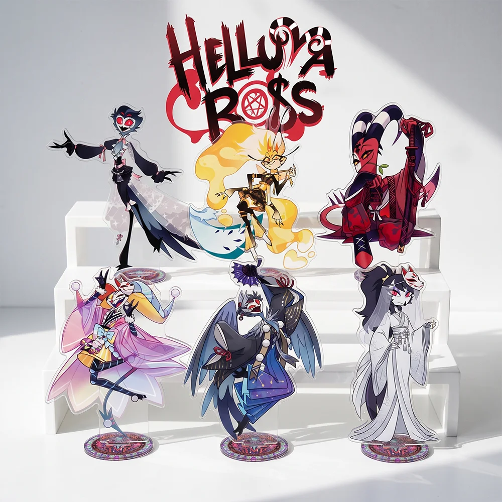 Hot Anime Helluva Boss New Arrivals Blitzo Loona Stolas Cute Anime Character Acrylic Stand Keychain 15CM 10CM Halloween Gifts