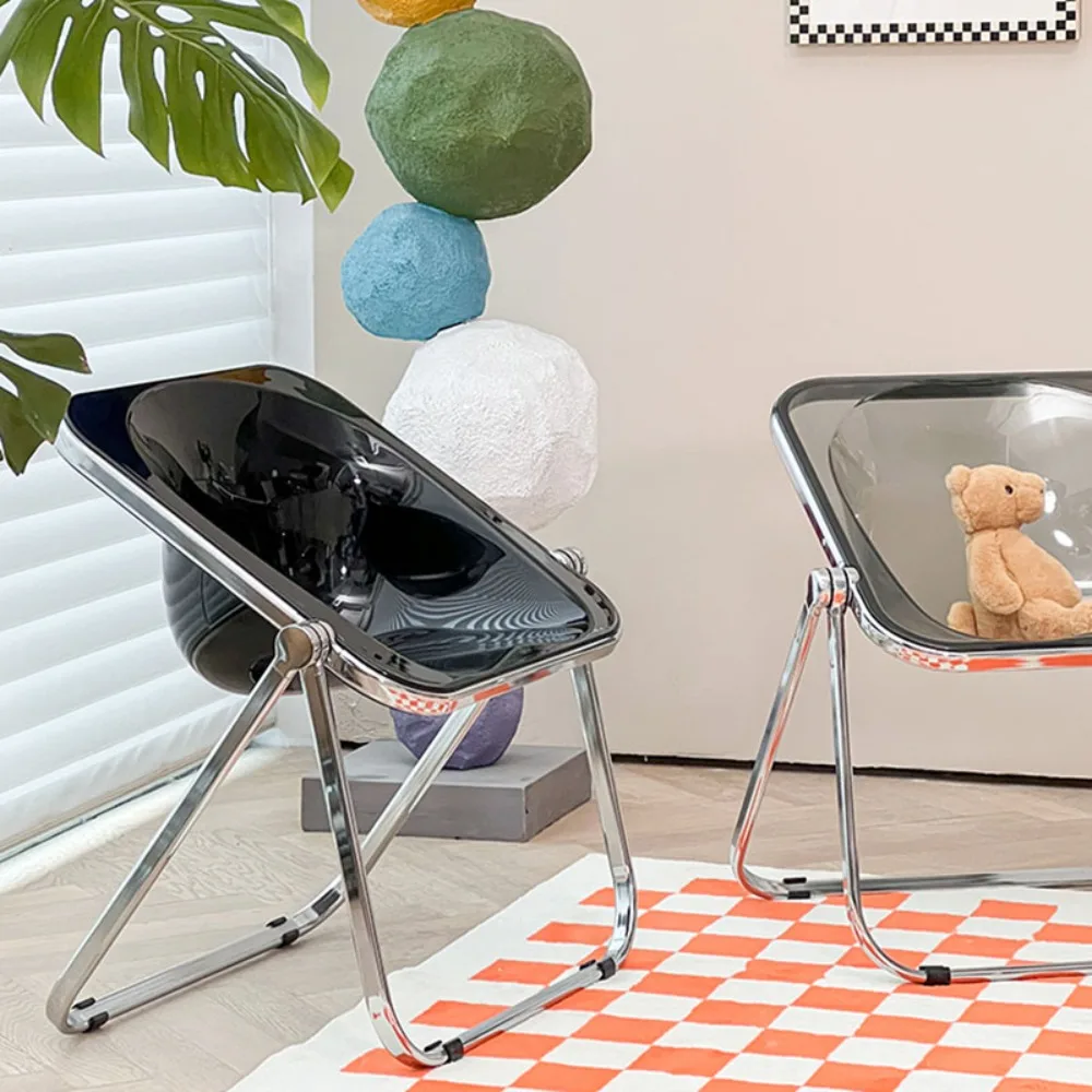 

Metal Acrylic Dining Chair Unique China Modern Balcony Chairs Camping Mid Century Chaises Salle Manger Living Room Furnitures