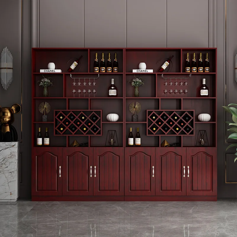 Kitchen Shelves Bar Cabinet Living Room Mobile Storage Restaurant Display Luxury Wine Cabinet Modern Vitrina Trendy Furniture