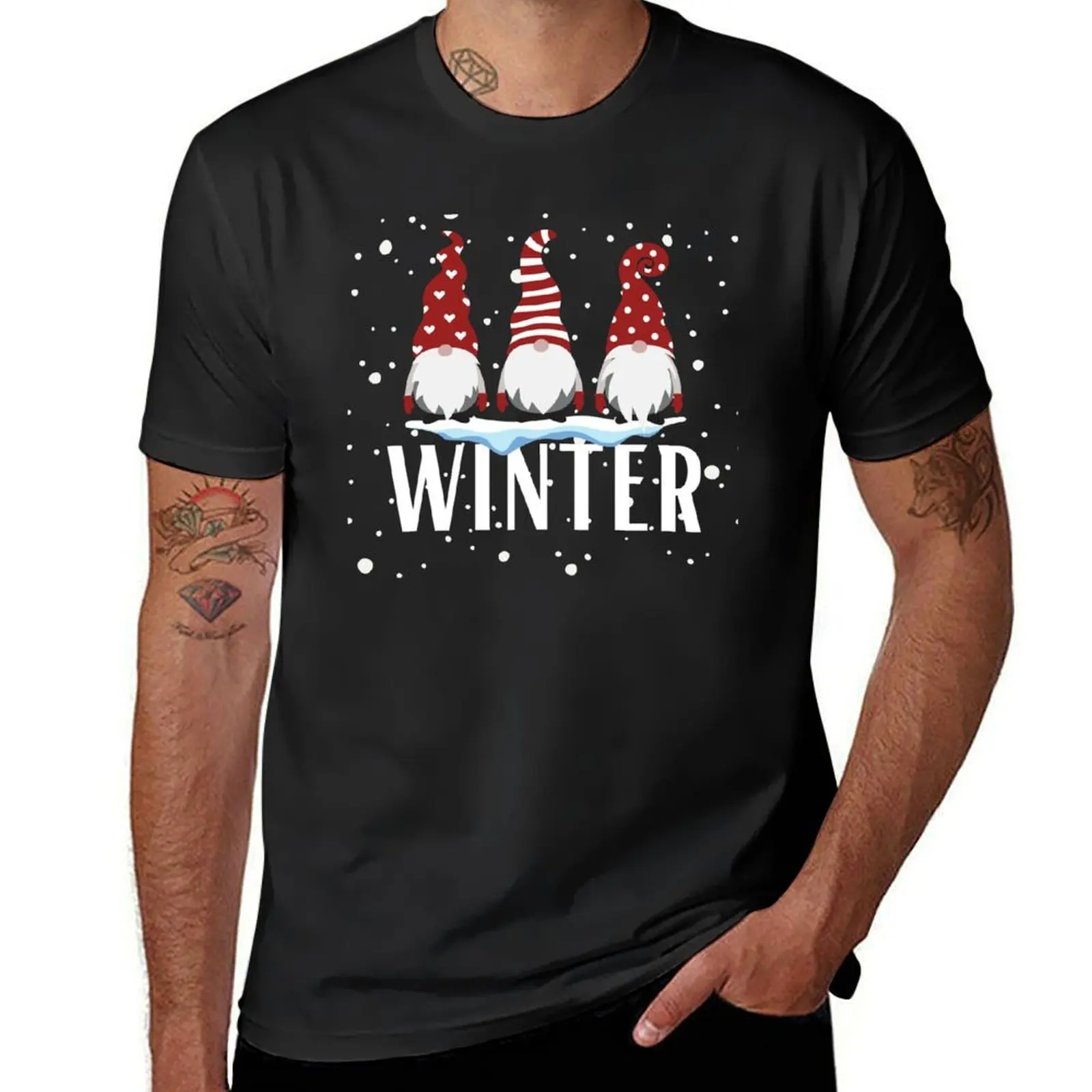 Winter Christmas Gnomes T-Shirt cute tops oversized Men's t-shirt