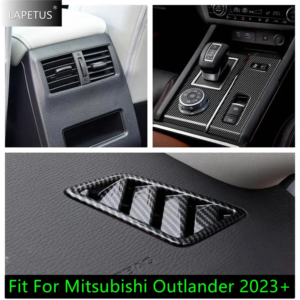 

Car Central Control Gear Shift / Water Cup Panel / Air AC Vent Cover Trim For Mitsubishi Outlander 2023 Accessories Carbon Fiber