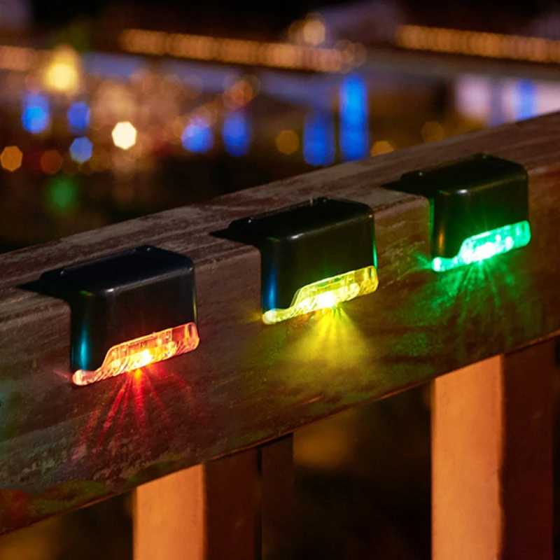 4 قطعة الشمسية وحدة إضاءة LED جداريّة ضوء لسطح السفينة خطوة درابزين فناء درج ساحة حديقة ديكور فشل ضوء سطح السفينة الشمسية في الهواء الطلق تزيين في العطلة #3