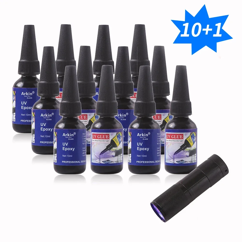 

Ultraviolet UV Glue Lamp Fly Tying Wood Metal Coffee Table Glass Jewelry Acrylic Repair Super Strong Fast Curing Second Adhesive