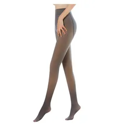 Winter Warm Tights Pantyhose Women Fleece Socks High Waist Thermal Stocking Insulated Pants Fake Translucent Leggings Tights