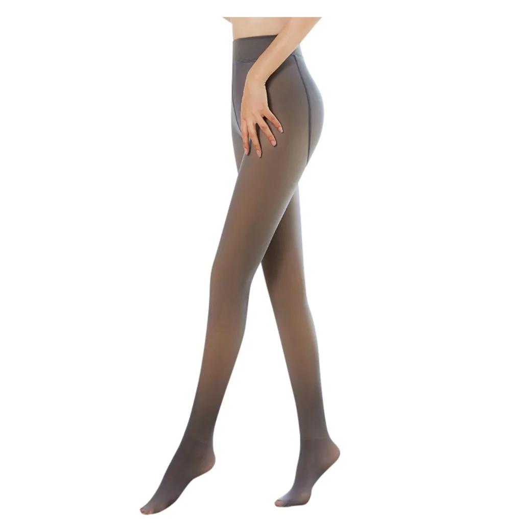 Winter Warm Tights Pantyhose Women Fleece Socks High Waist Thermal Stocking Insulated Pants Fake Translucent Leggings Tights