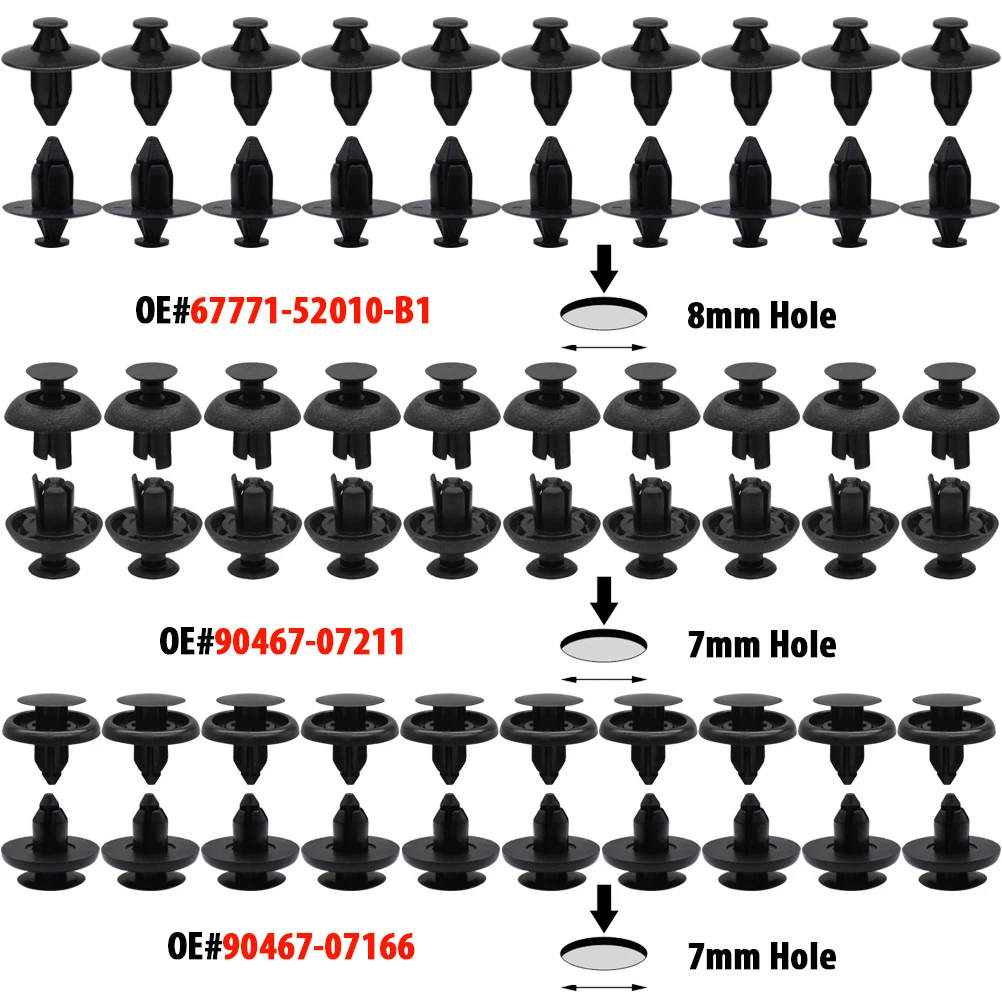 200X Car Push Rivet Trim Clips Bumper Fender Panel Fastener For Toyota Corolla Camry RAV4 Prius Lexus GS300 RX 400H 450H CT 200H