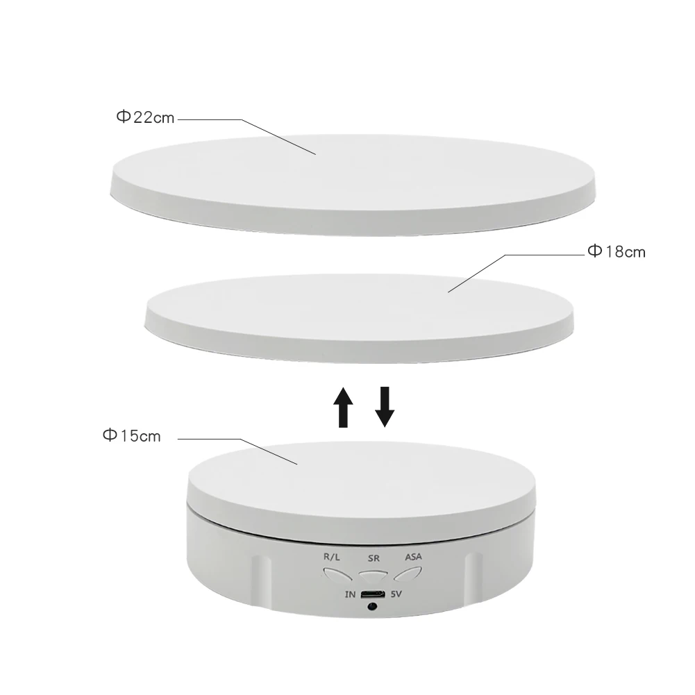 Giradischi elettrico 3 in 1 da 360 gradi con giradischi fotografico con Display rotante con telecomando