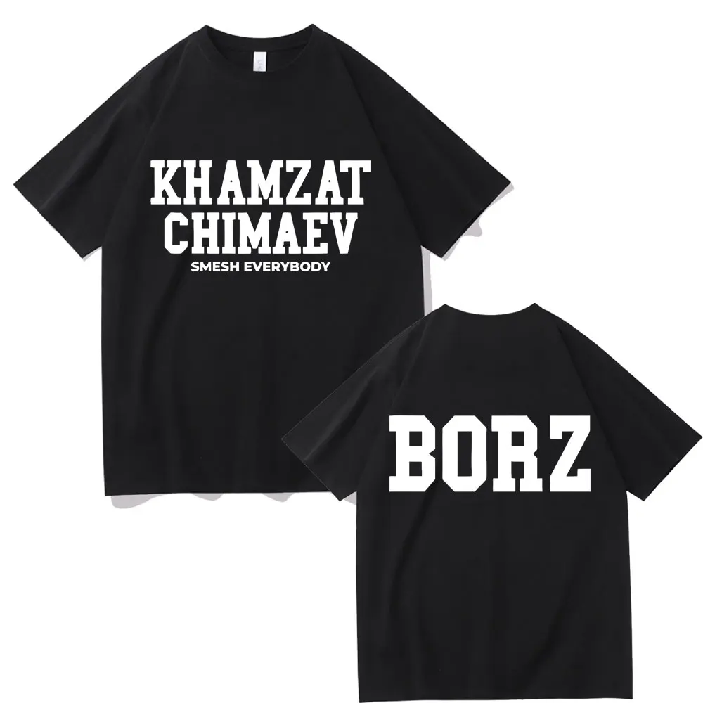 

Khamzat Chimaev Logo Double Sided Print T-shirts Men Women Fashion Casual Oversized T Shirts Men's Hip Hop Vintage Streetwear