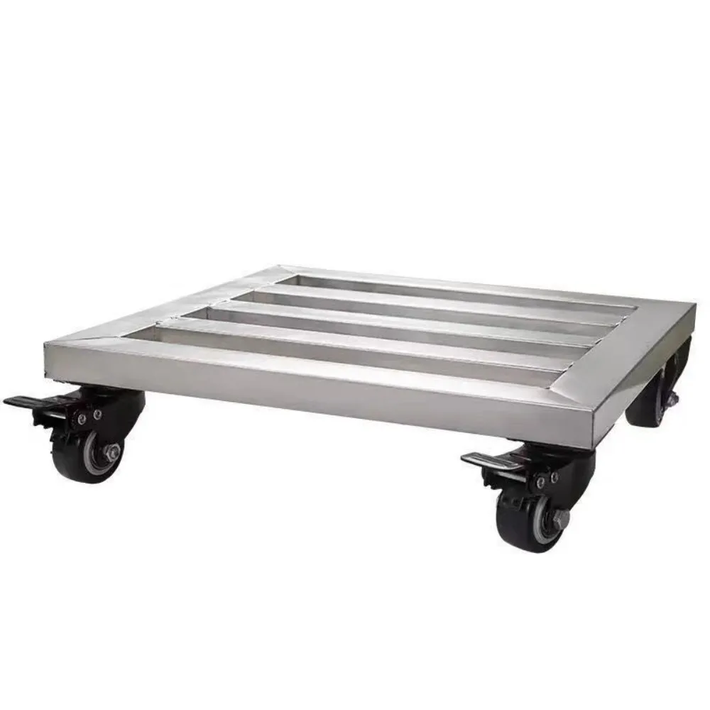 

Thickened Stainless Steel Portable Flower Pot Tray with Universal Wheels Movable Bonsai Base with Wheels Customizable