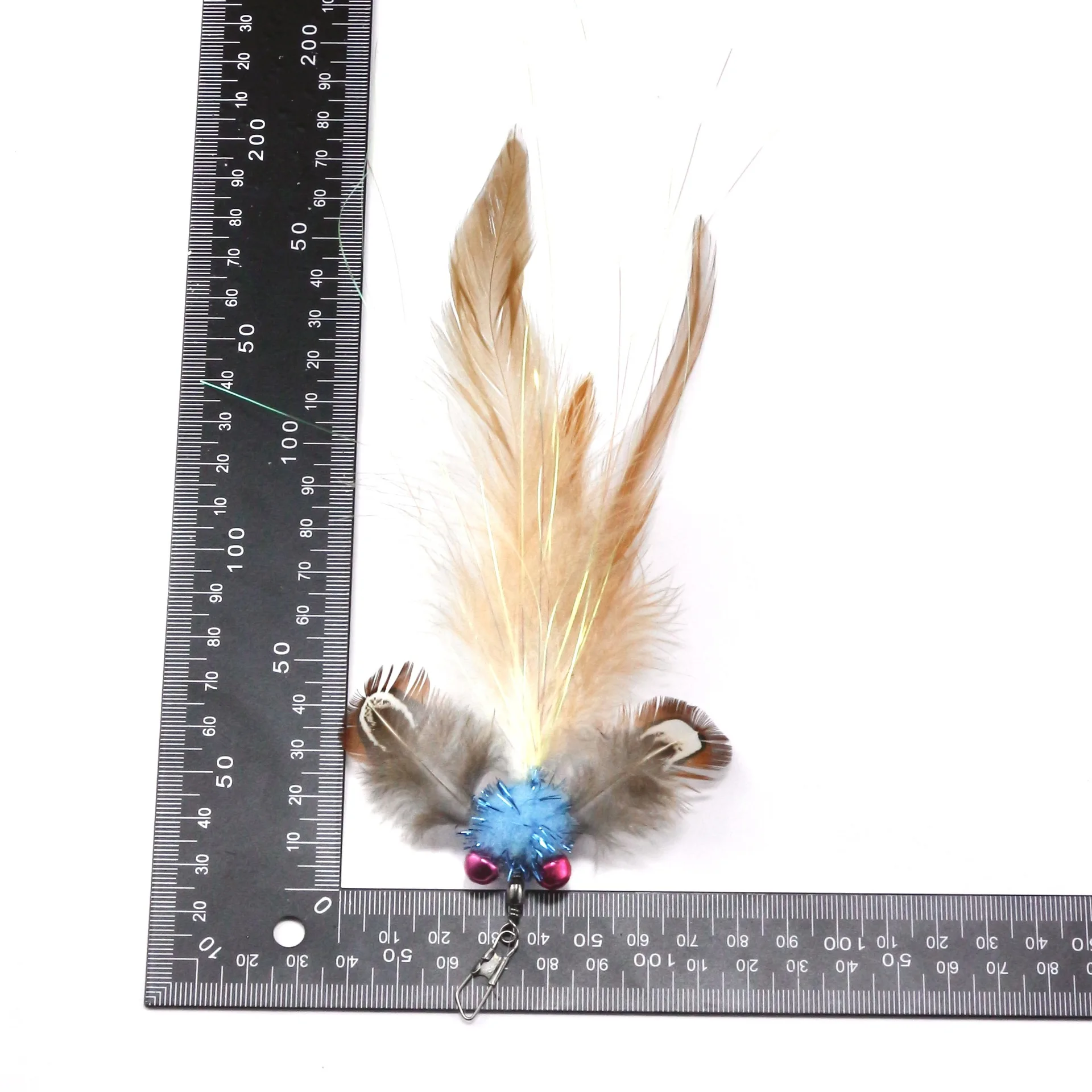 3pcs Artificial Goldfish Cat Toy Stick Replaces Head Cat Teasing Stick Feather Pet Toy