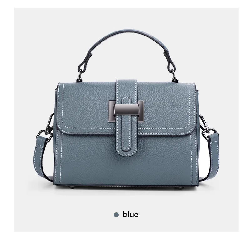Aidrani 2026 Commuter Litchi Grain Hochwertige Kleine Schultertasche aus Leder für Damen mit Schnalle, Schwarze Kleine Quadratische Tasche – Detail 5