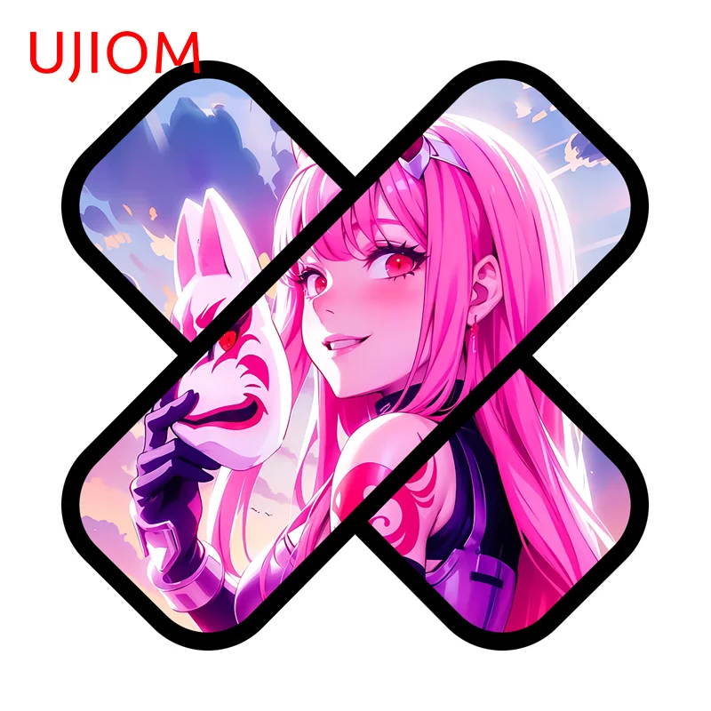UJIOM Zero Two Band Aid Fox Mask Wall Sticker Eye Catching Scratch Proof Graffiti Decal Suitable For Wardrobe Vestibulec Decor