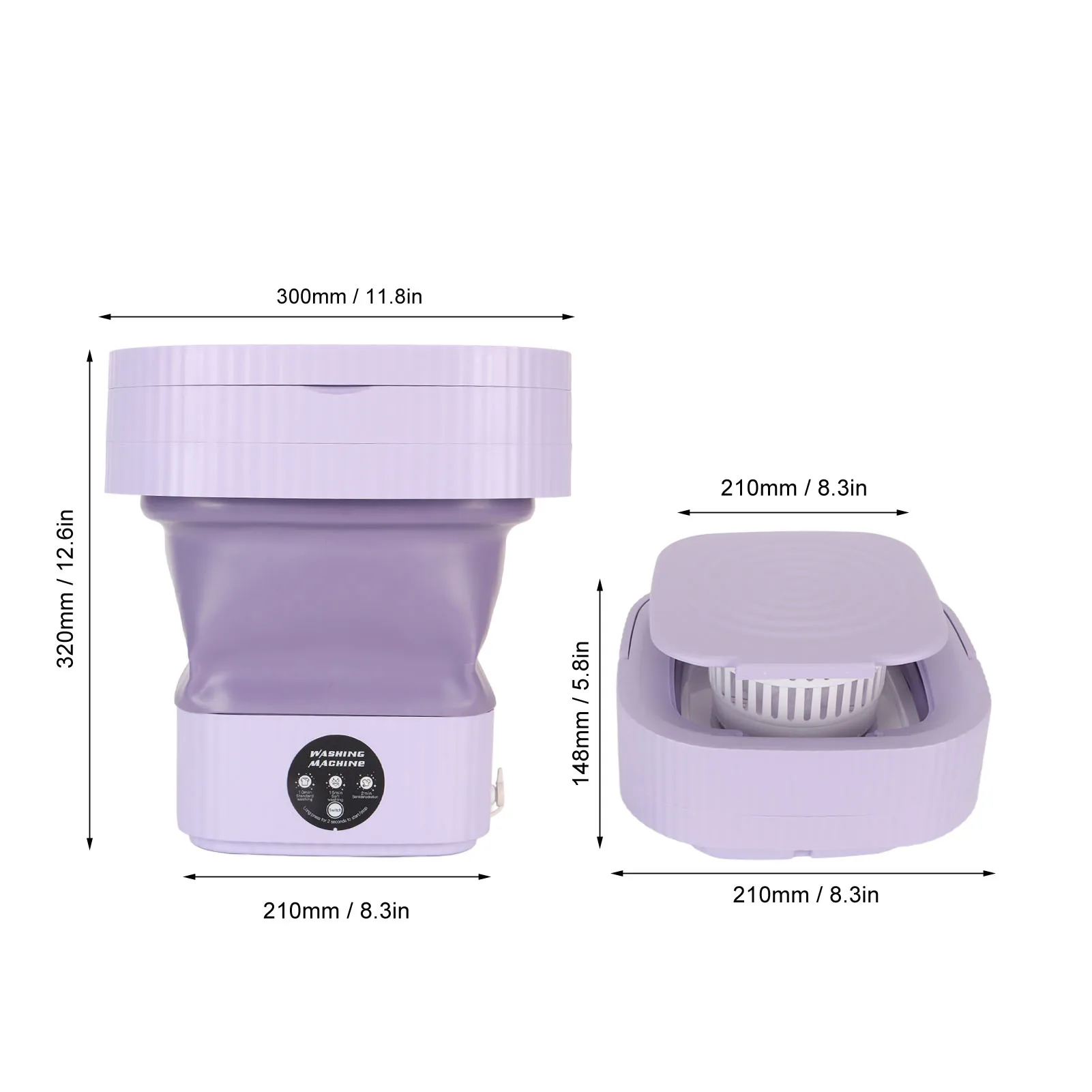 Unterwäsche Waschmaschine 10l drei Timing-Modi tragbare faltbare Waschmaschine Entwässerung sloch Design geräuscharm für Socken