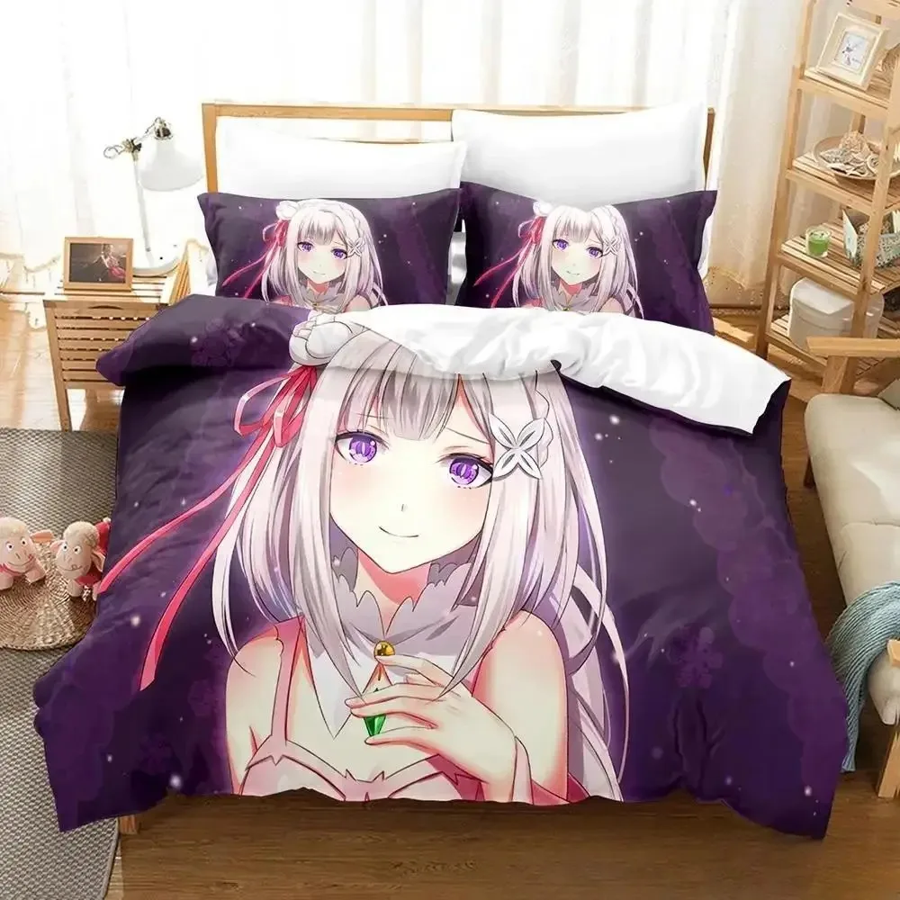 set-di-biancheria-da-letto-3d-anime-re-zero-rem-ram-emilia-copripiumino-set-completo-con-federe-piumino-misure-king-e-queen-per-ragazzi-e-adulti