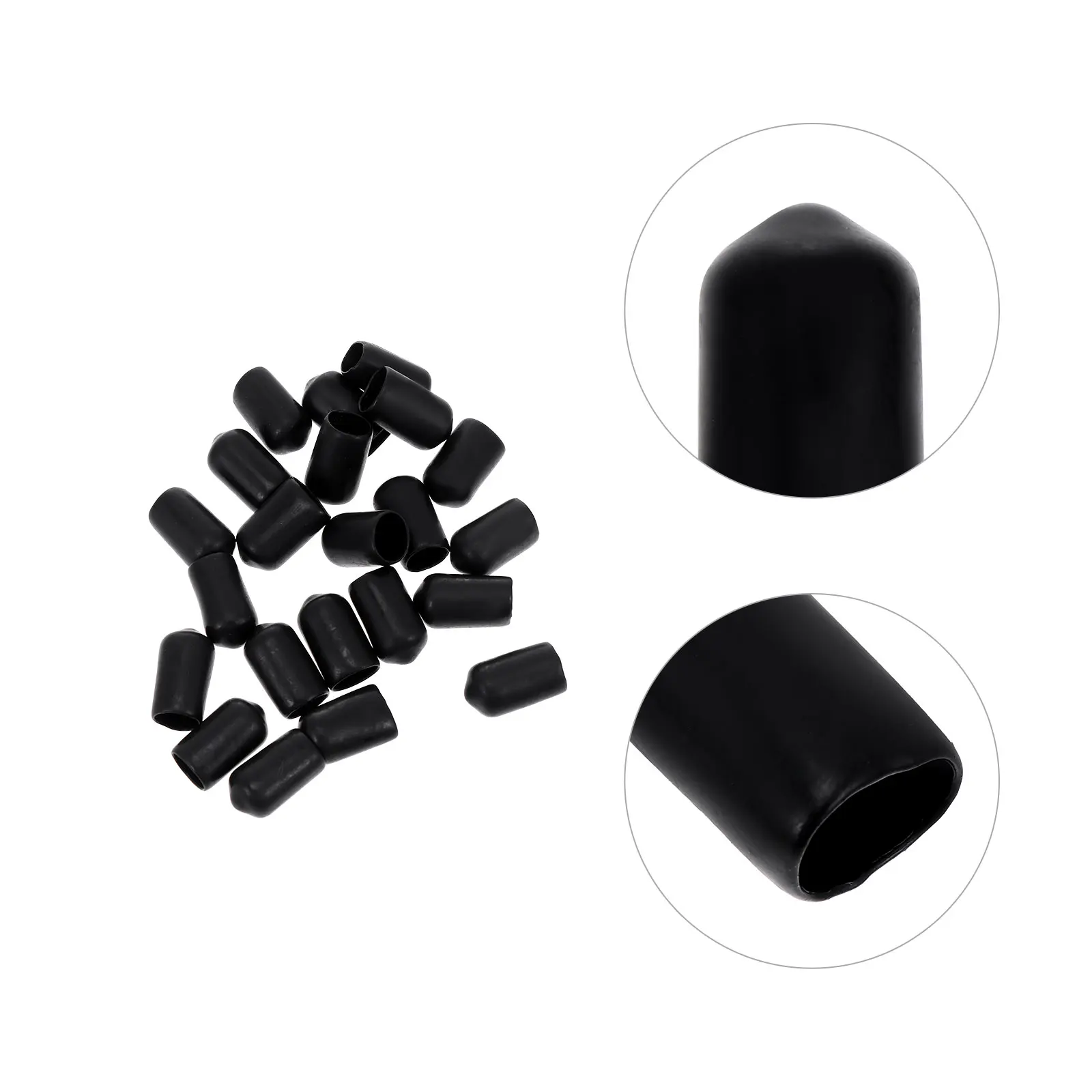 

200pcs Threaded Protective Caps Rubber End Covers For Furniture Legs Table Tips Screw Protectors Tube End Caps
