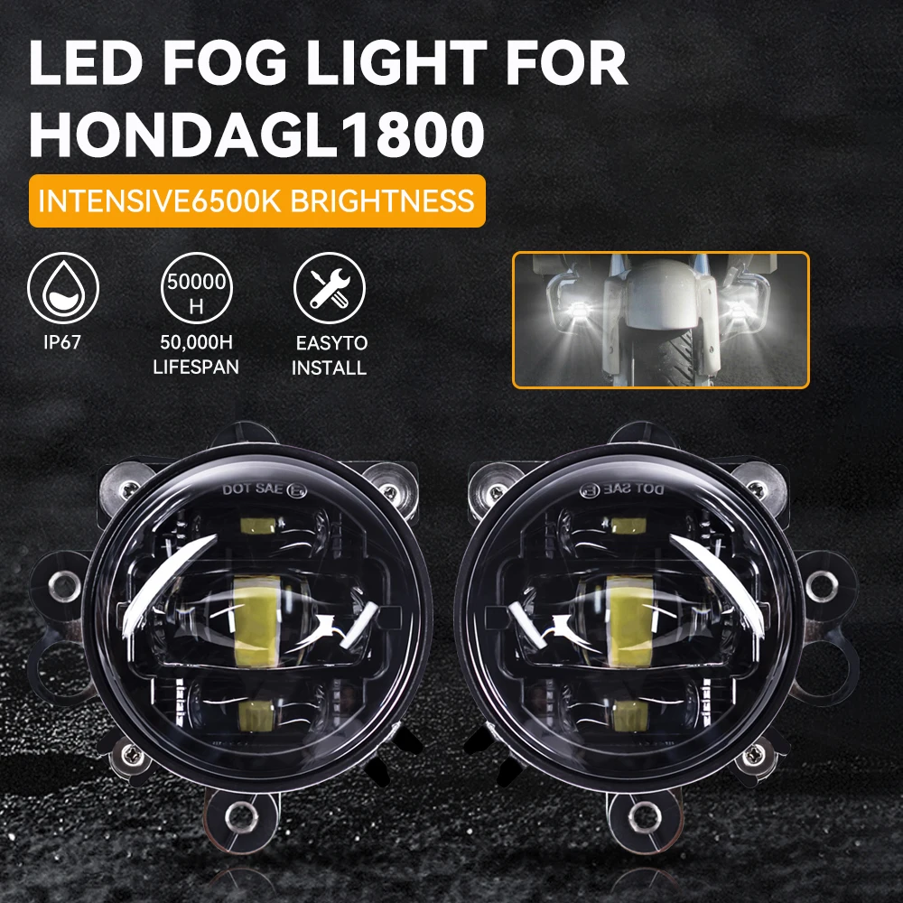 For Honda Gold Wing GL1800 GL 1800 2002-2017 Moto Fog lights Motorcycle Headlight Fog Lamp Led Auxiliary Driving Light